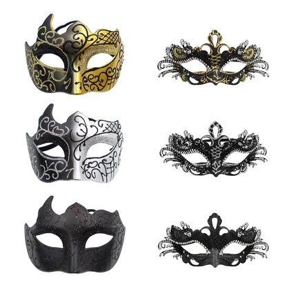 Couples Masquerade Venetian Ball Mask Set