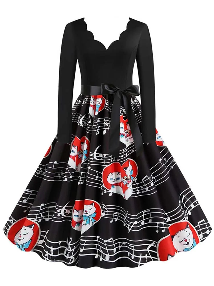 Vintage V Polka Dot Pin Up Dress