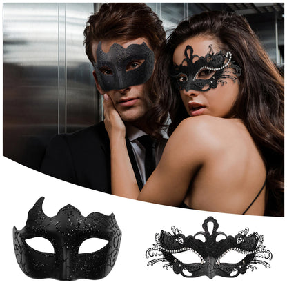 Couples Masquerade Venetian Ball Mask Set