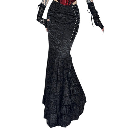 Gothic Vintage Fishtail High Waist Bodycon Mermaid Skirt