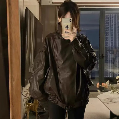Solid Turn Down Collar Fall Jacket