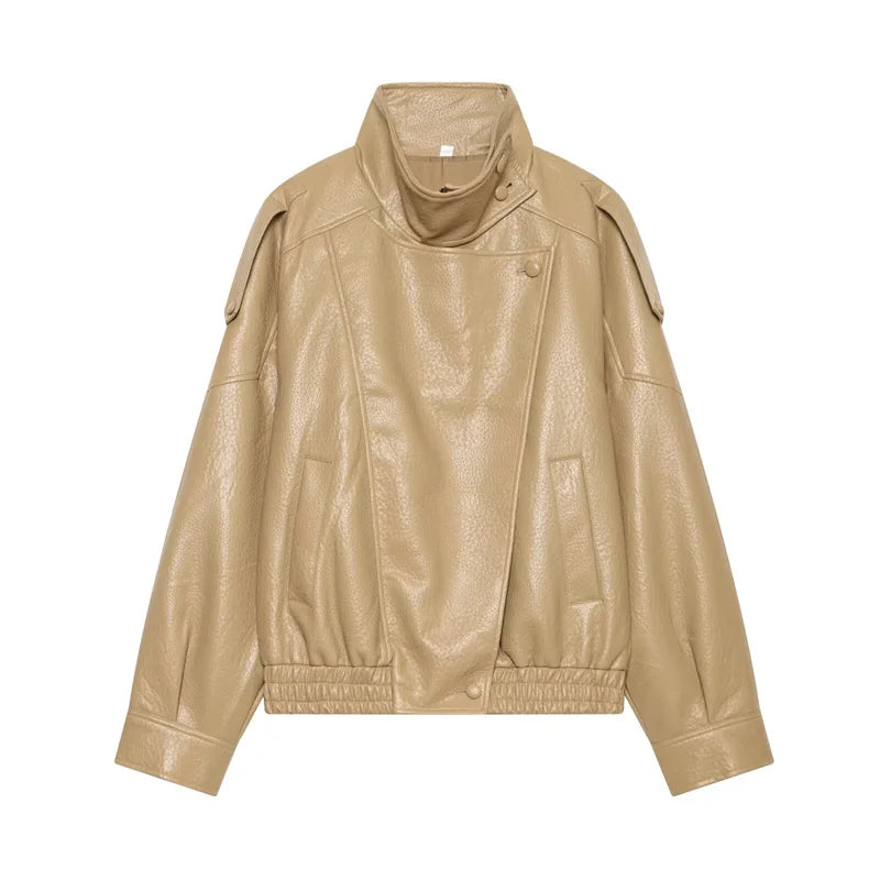 Fall Pebble Faux Leather Jacket
