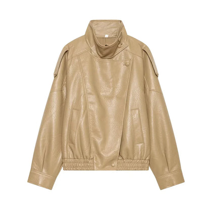 Fall Pebble Faux Leather Jacket
