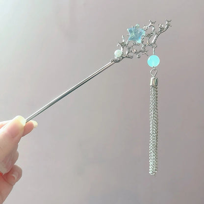 Gothic Style Pendant Hairpin Metal Moon Tassel Hair Accessories