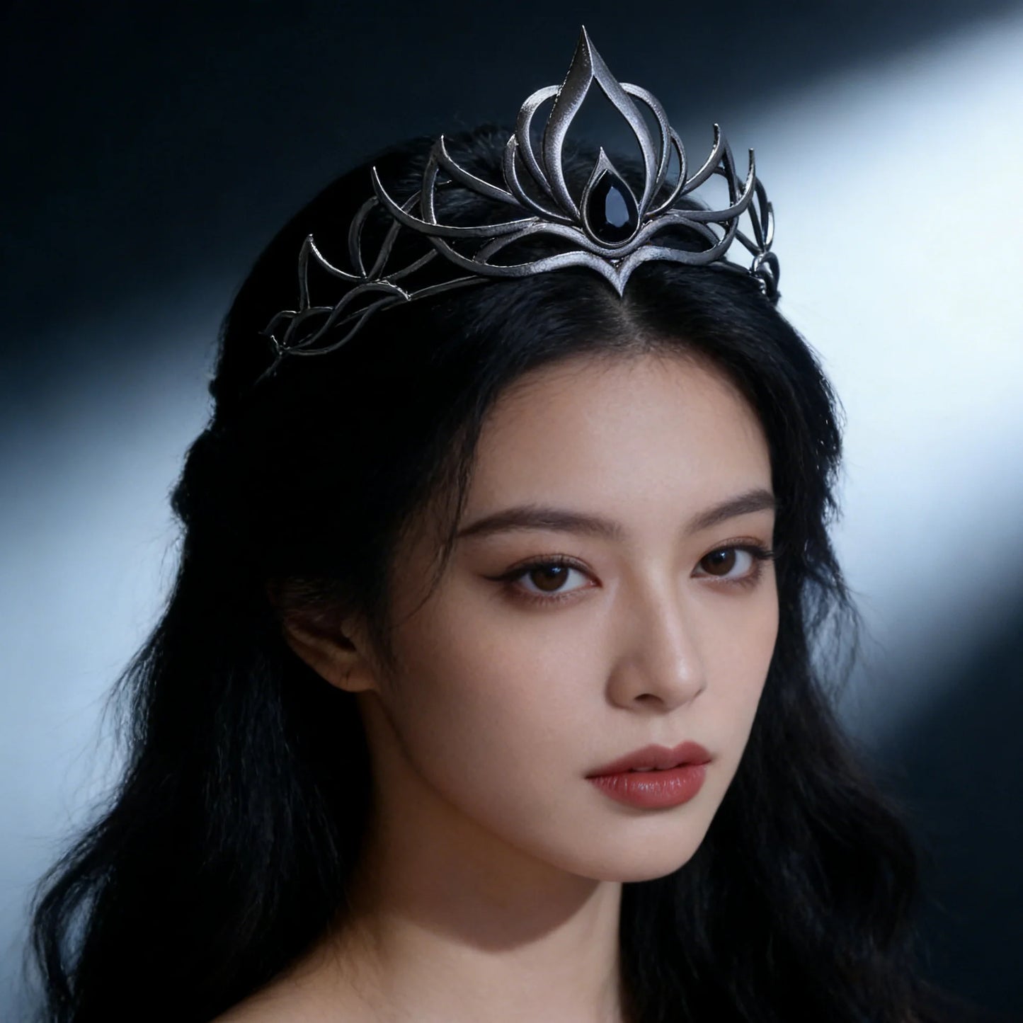 Minimalist Gothic Crown Black Silver Hollow Out Design Headwear