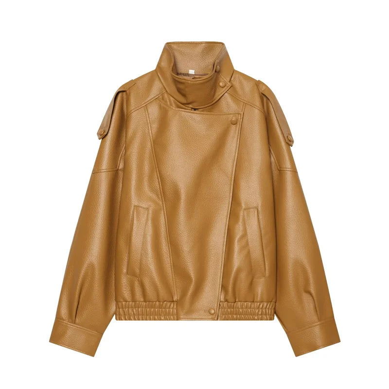 Fall Pebble Faux Leather Jacket