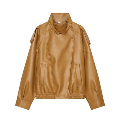 Fall Pebble Faux Leather Jacket