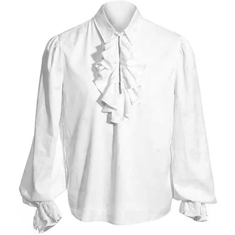 Vampire Renaissance Victorian Shirt White Steampunk Ruffle