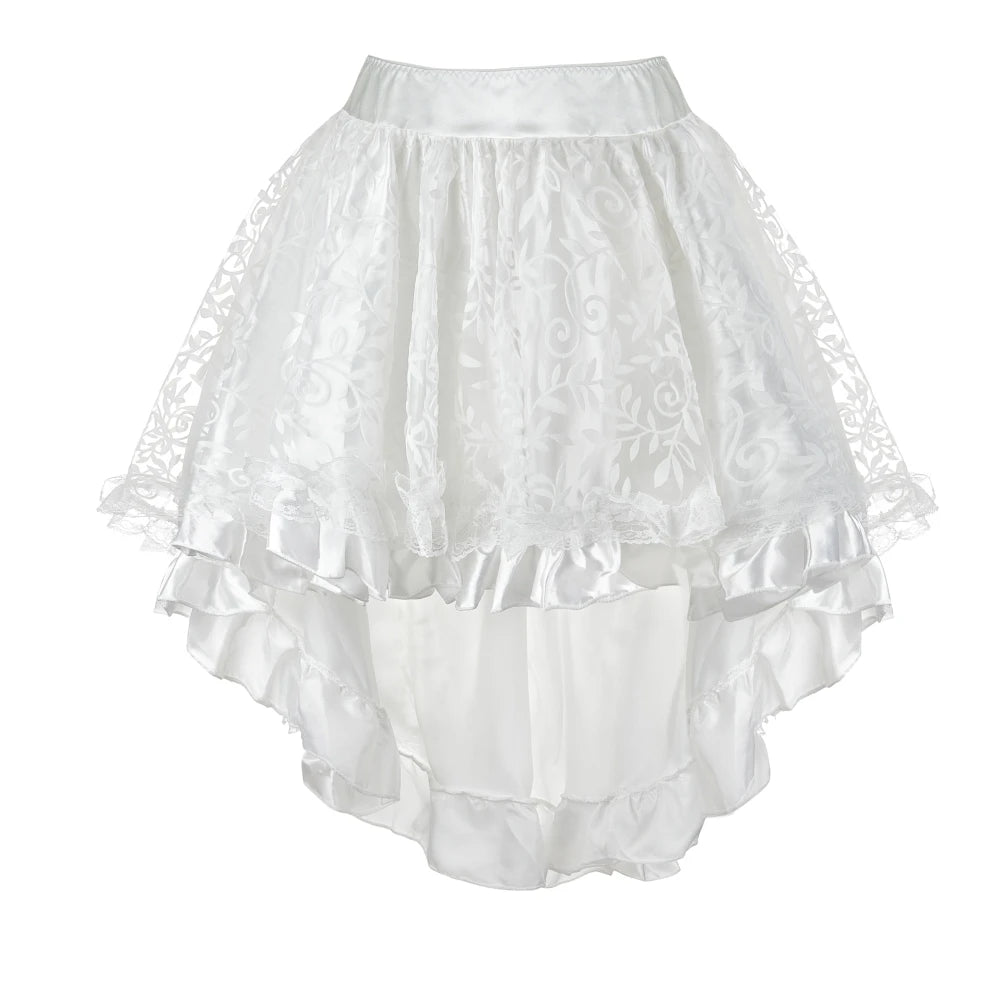 Steampunk Gothic Burlesque Floral Lace Skirt Asymmetrical Showgirls