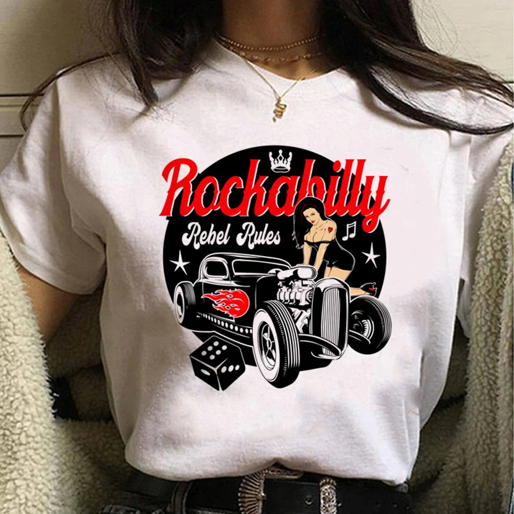 Rockabilly graphic manga tshirt