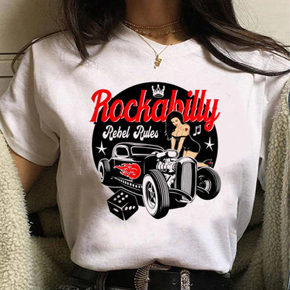 Rockabilly graphic manga tshirt