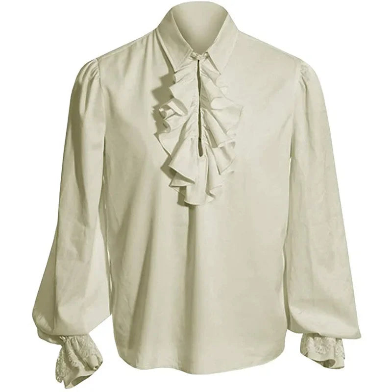 Vampire Renaissance Victorian Shirt White Steampunk Ruffle