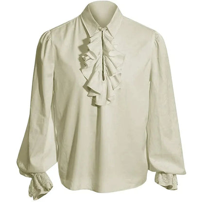 Vampire Renaissance Victorian Shirt White Steampunk Ruffle