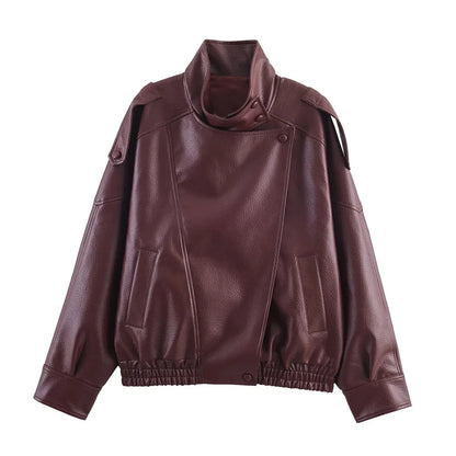 Fall Pebble Faux Leather Jacket