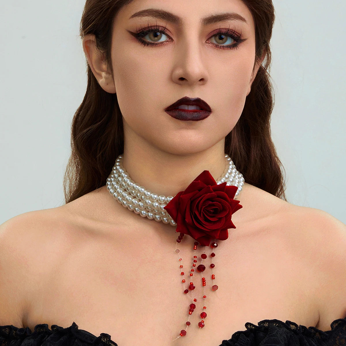 Dripping Blood Imitation Pearls Necklace Choker