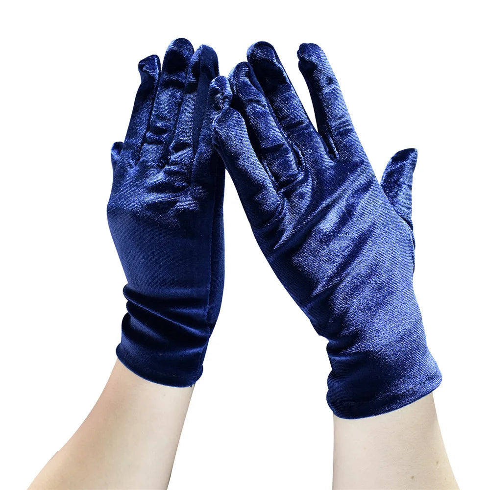 Wrist Length Opera Velvet Gloves Tea