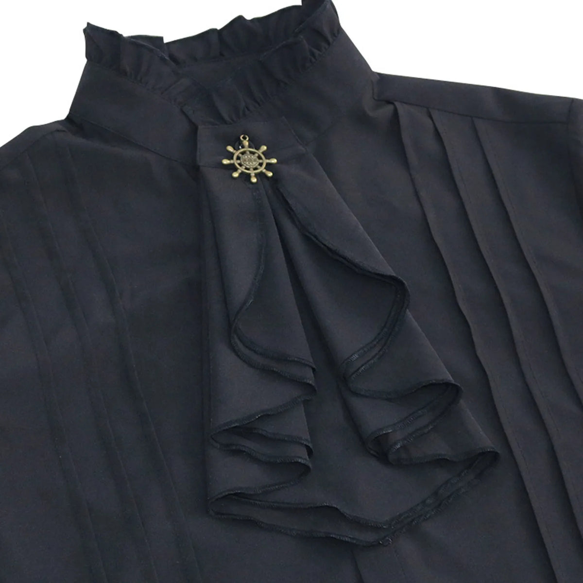 Men's Ruffle Shirts Gothic Vintage Court Style Turtleneck Long Sleeve Vampire Victorian