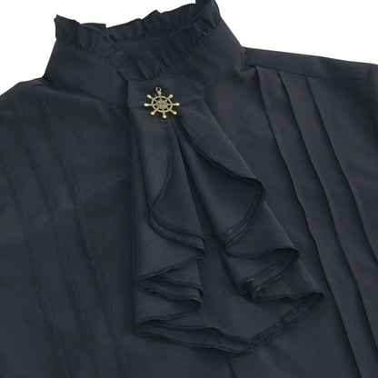 Men's Ruffle Shirts Gothic Vintage Court Style Turtleneck Long Sleeve Vampire Victorian