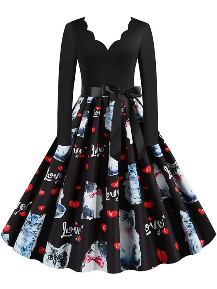 Vintage V Polka Dot Pin Up Dress