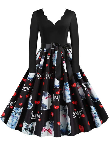 Vintage V Polka Dot Pin Up Dress