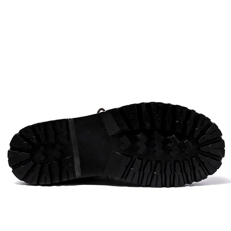Genuine Leather Goth Round Toe Boots