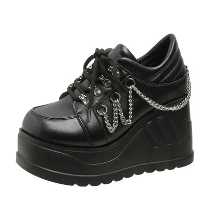 Gothic Mary Jane Strap Up Platforms