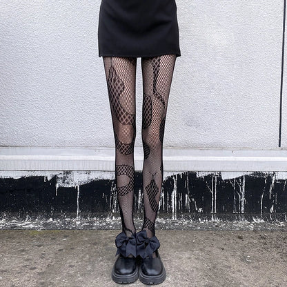 Tights Gothic Cross Print Club Stockings Nylon Socks Fishnet Pantyhose