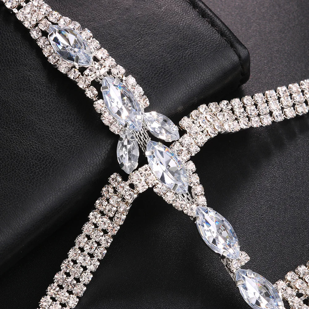 Rhinestone Tassel Mask Masquerade Long Face Chain Veil