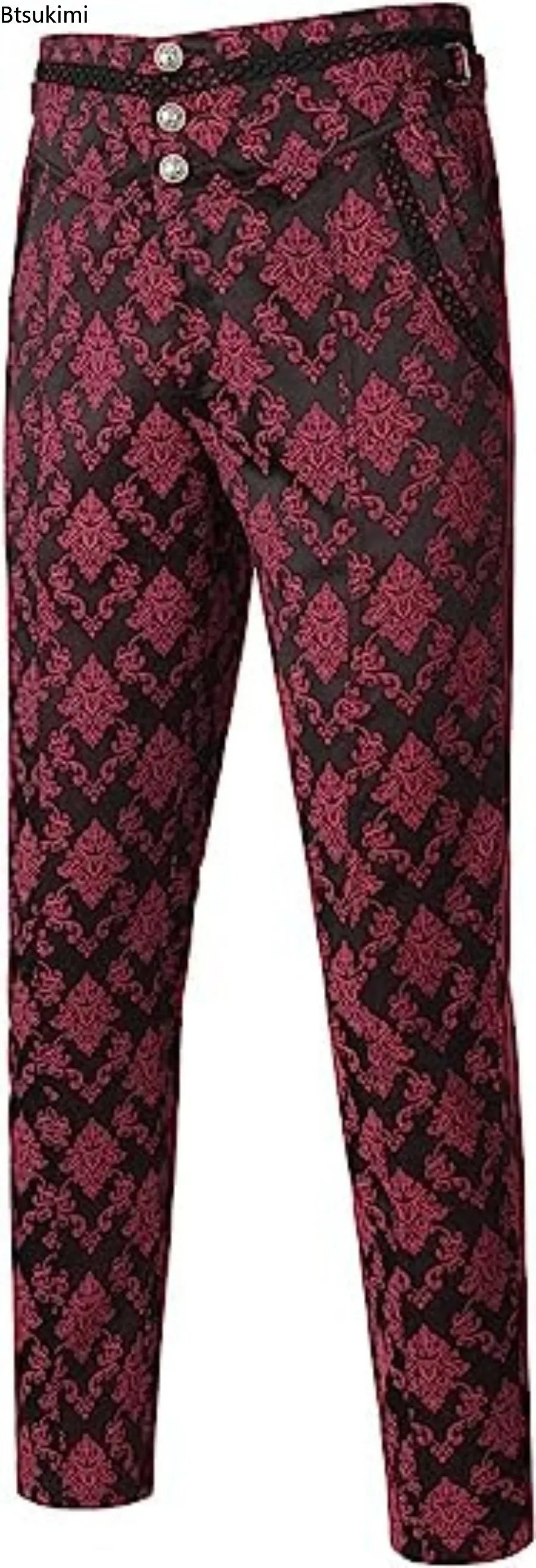 Gothic Pants Vintage Vampire  Steampunk Jacquard Leisure Slim