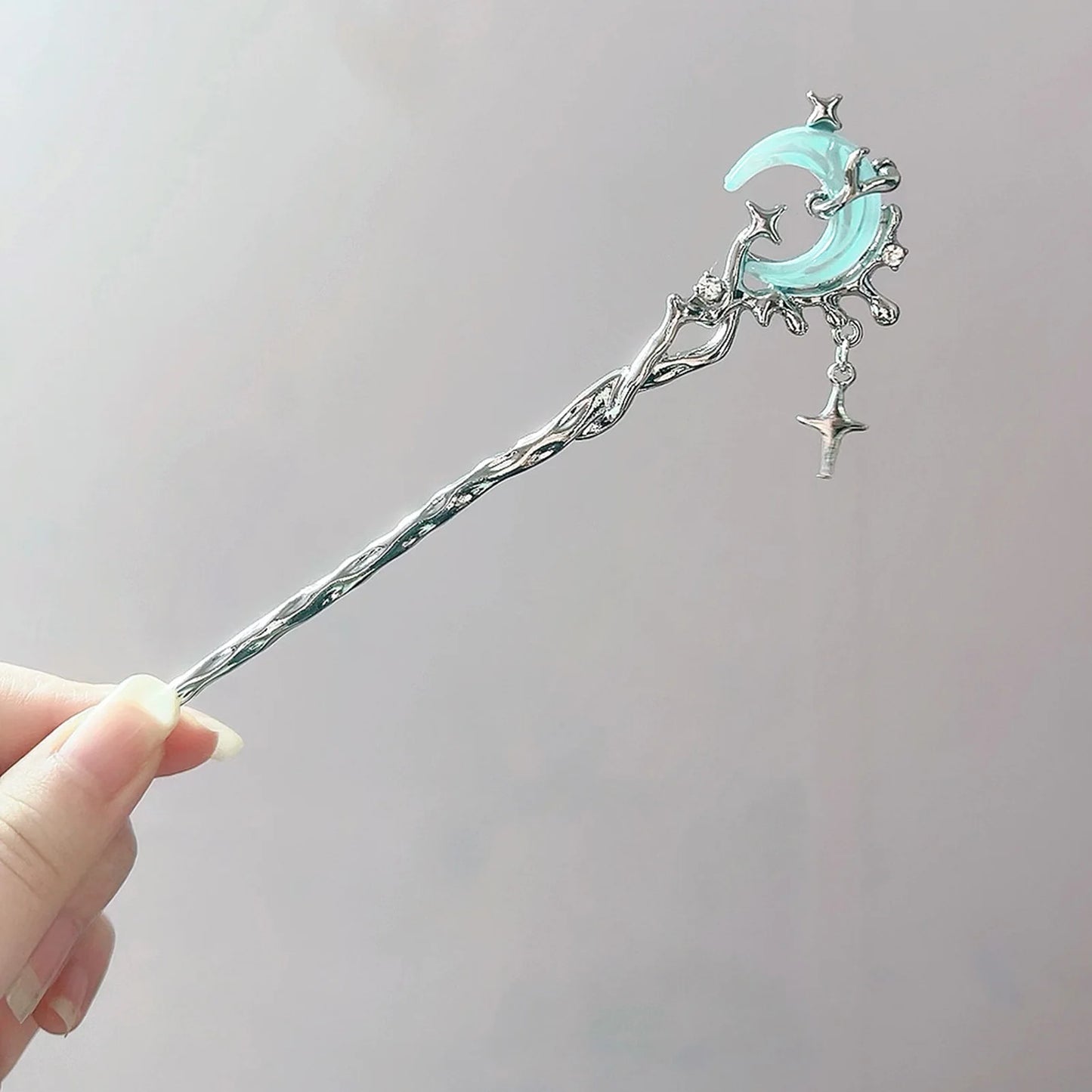 Gothic Style Pendant Hairpin Metal Moon Tassel Hair Accessories