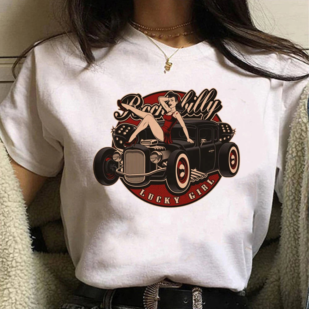 Rockabilly graphic manga tshirt