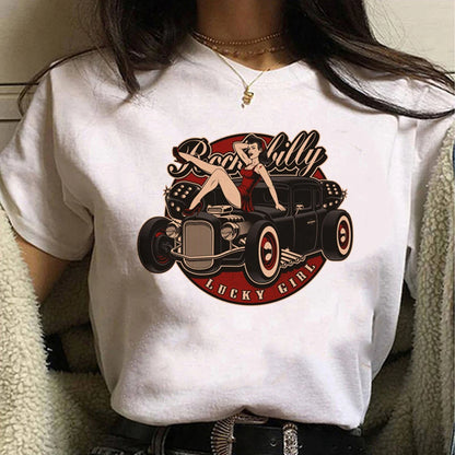 Rockabilly graphic manga tshirt
