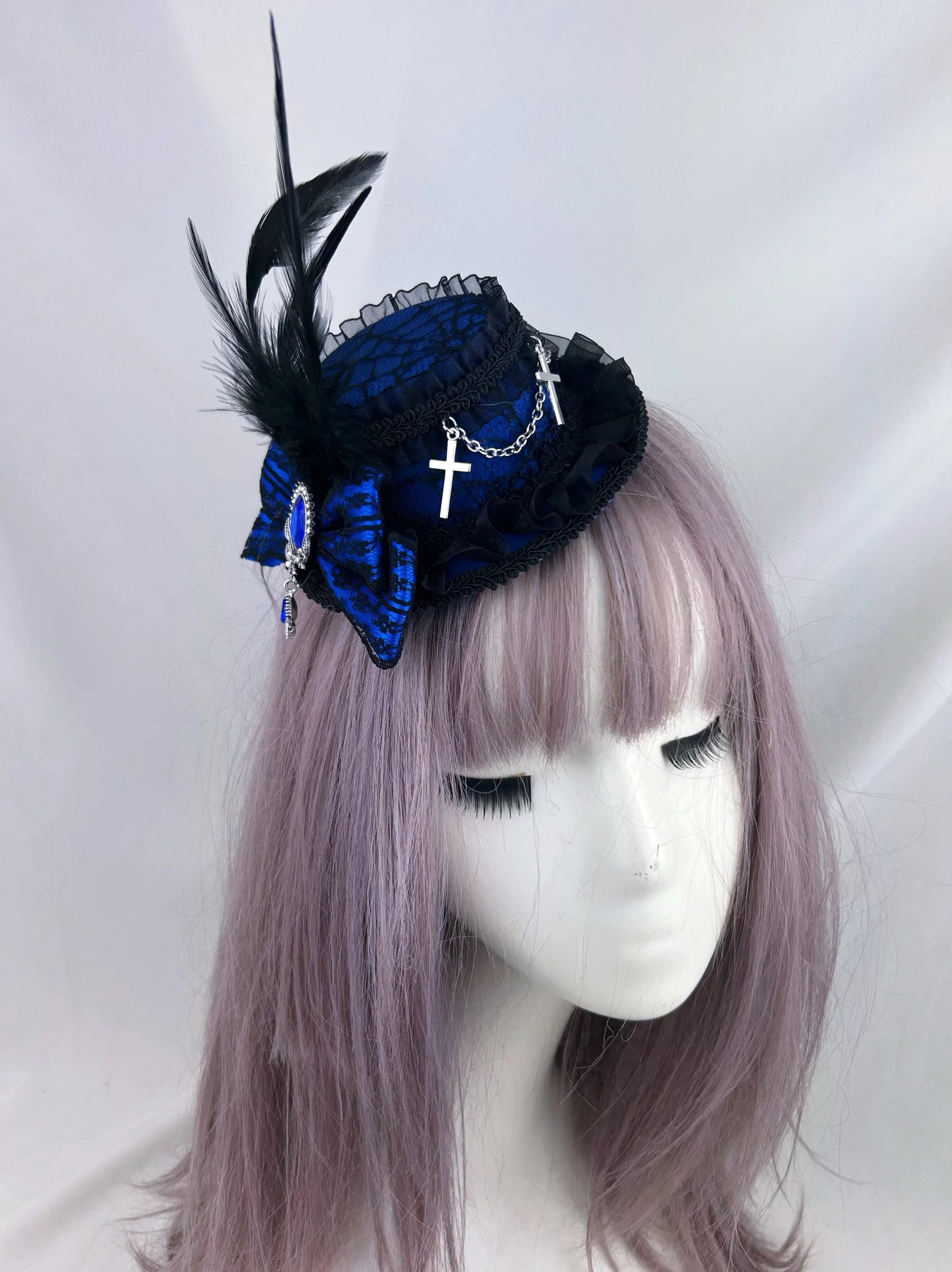 Lolita headpiece retro cross hair tophat
