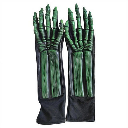 Luminous Skull Bone Gloves Glow In Dark Long Sleeve Skeleton