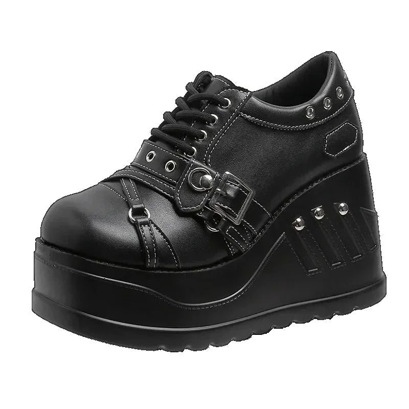 Gothic Mary Jane Strap Up Platforms
