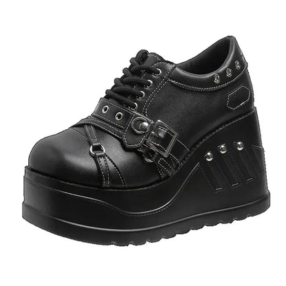 Gothic Mary Jane Strap Up Platforms