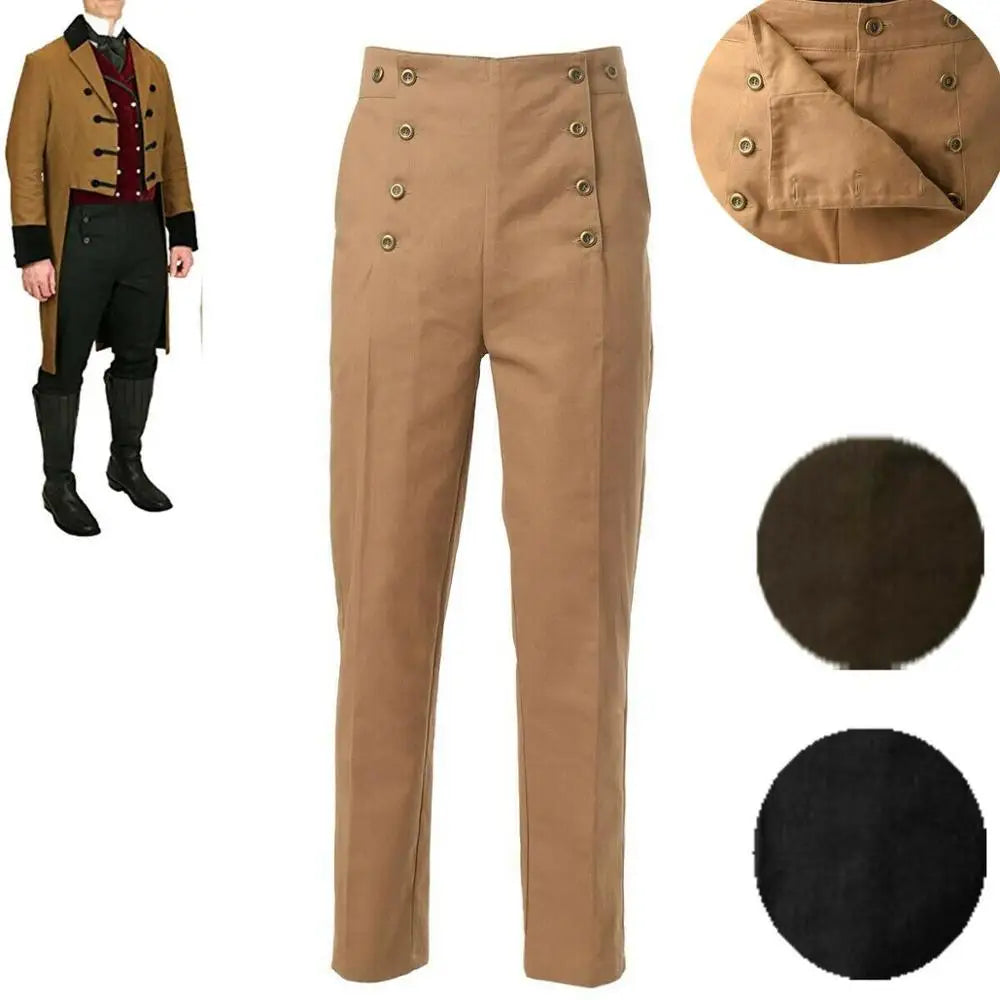 Medieval Historical Retro Pants Steampunk Overalls Casual Pants
