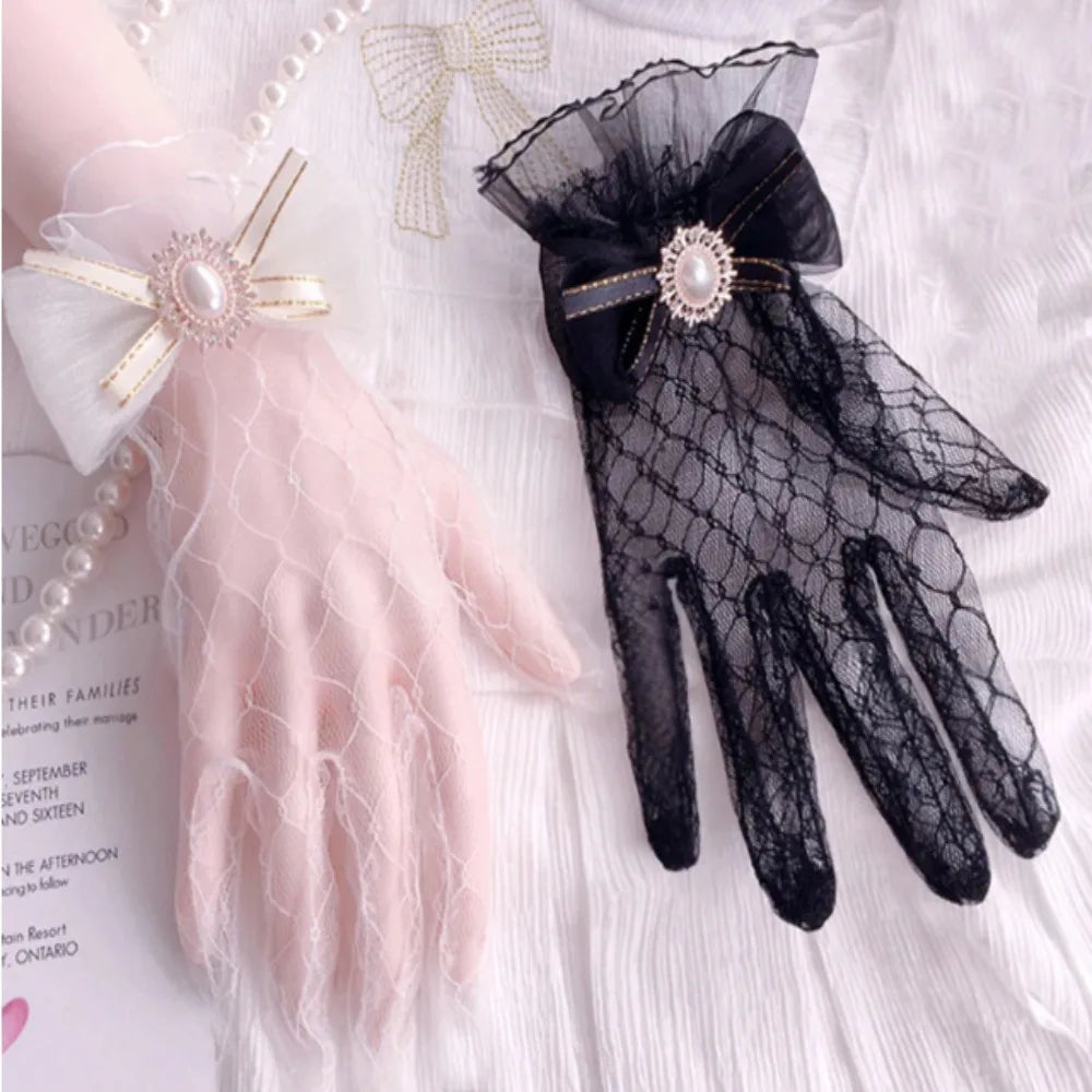 Tea Lady Mesh Bow Glove