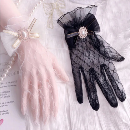 Tea Lady Mesh Bow Glove