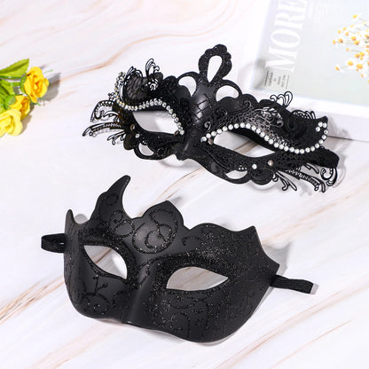 Couples Masquerade Venetian Ball Mask Set