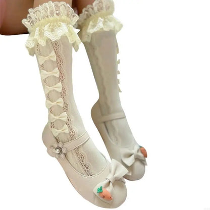 Middle Length Socks Breathable Hollowed Out