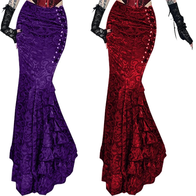 Gothic Vintage Fishtail High Waist Bodycon Mermaid Skirt