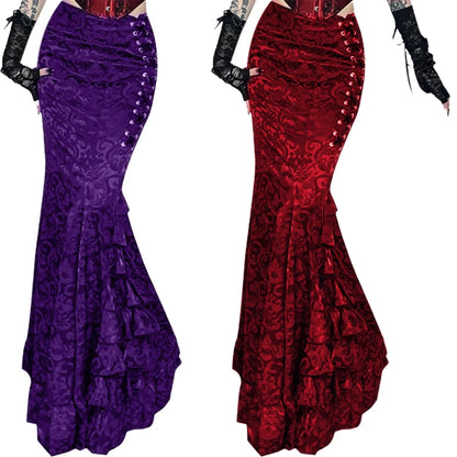 Gothic Vintage Fishtail High Waist Bodycon Mermaid Skirt