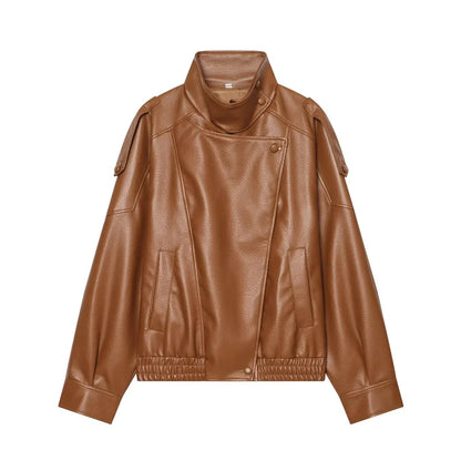 Fall Pebble Faux Leather Jacket