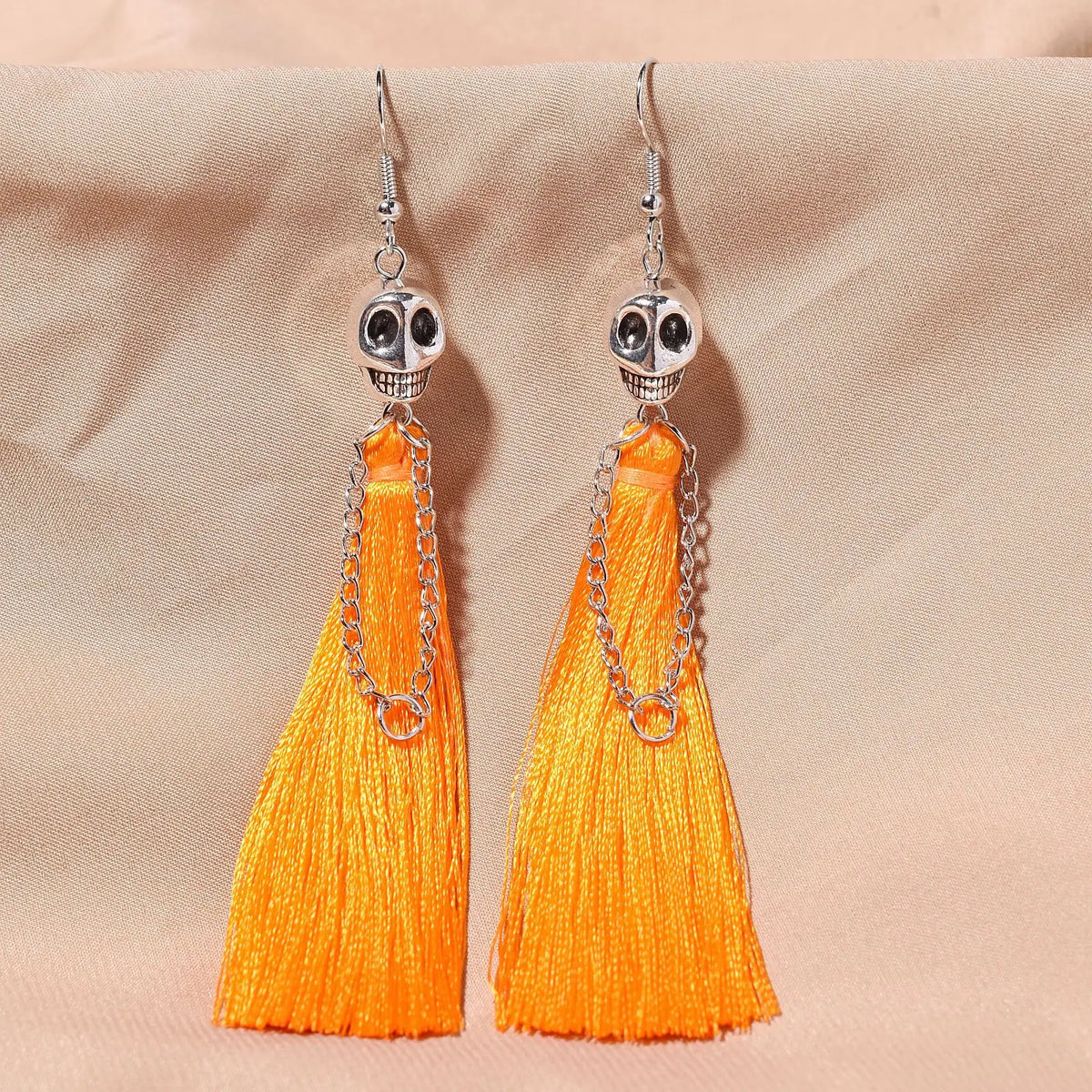 Skeleton Drop Earrings Creative Ethnic Long Tassel Skull Dangle Earring