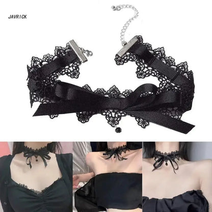 Black Lace Bowknot Choker Vintage Choker Necklace