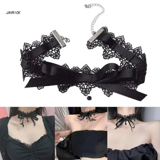 Black Lace Bowknot Choker Vintage Choker Necklace