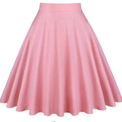 Small Red Polka Dot Midi Summer Pin Up High Waist Retro Vintage Rockabilly 50s Women Skirt