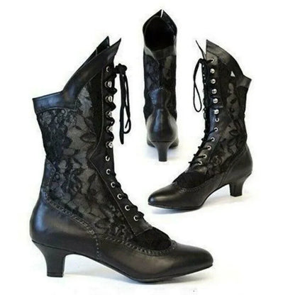 Elegant Victorian Pointed Witchy Boots