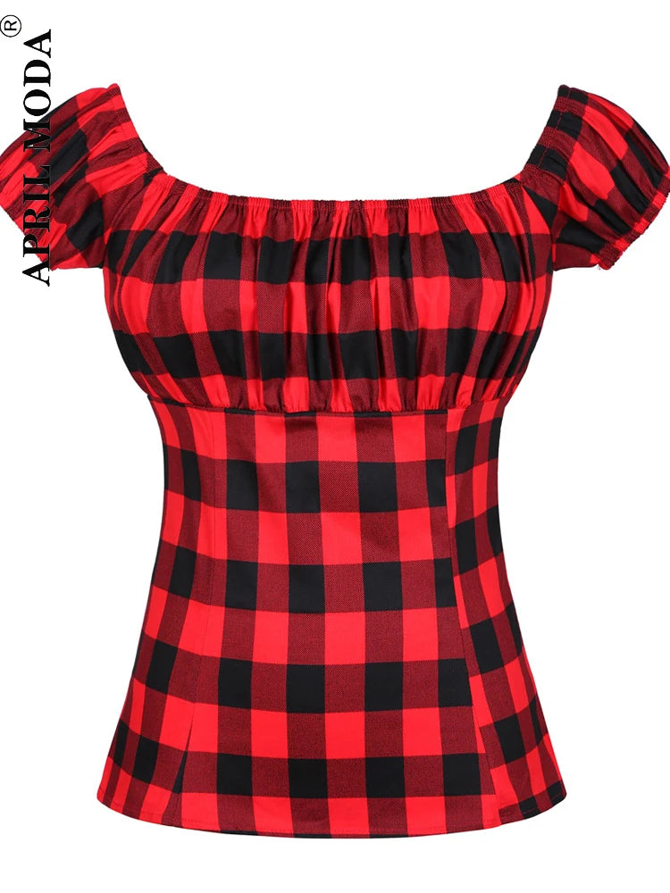 Retro Vintage 50s Polka Dot Pin Up Women's Blouses